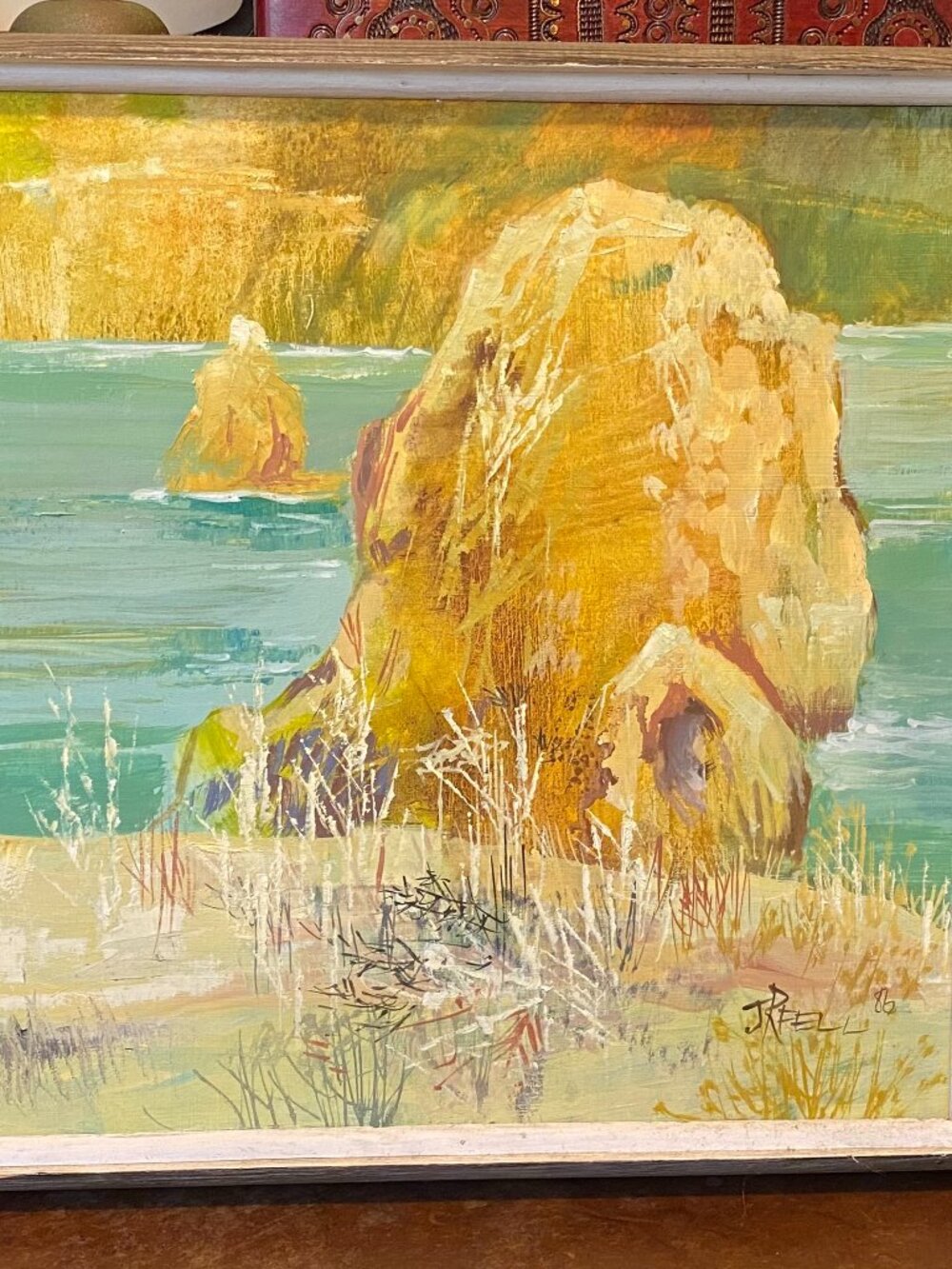 1985 John R Fell Original Oil Painting Portugal Seascape Ocean JR Fell Vintage